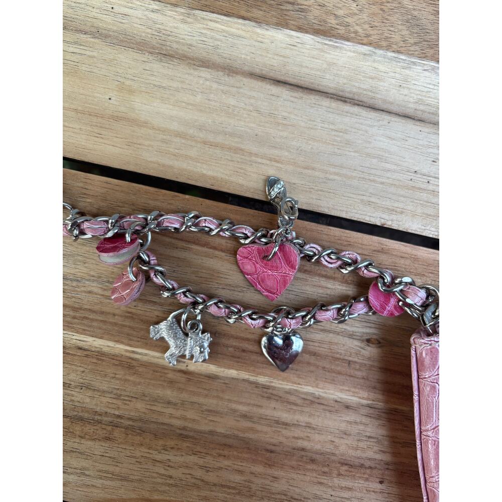 Y2K Pink Croc Clutch 🐊 Liz Claiborne Keychain Bag | Princess Vibes 💕‎ - Picture 3 of 6